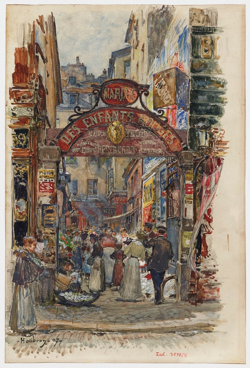 Vstup do Marché des Enfants-Rouges, 39, rue de Bretagne od Frederic Anatole Houbron