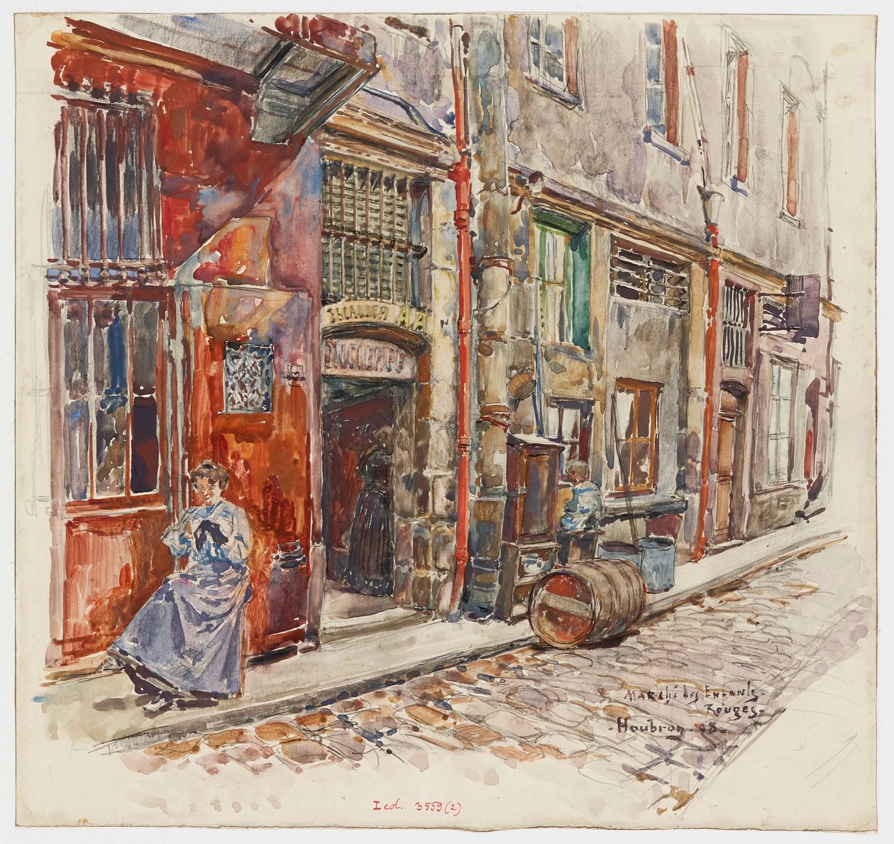 Vstup na schodiště A na Marché des Enfants-Rouges od Frederic Anatole Houbron