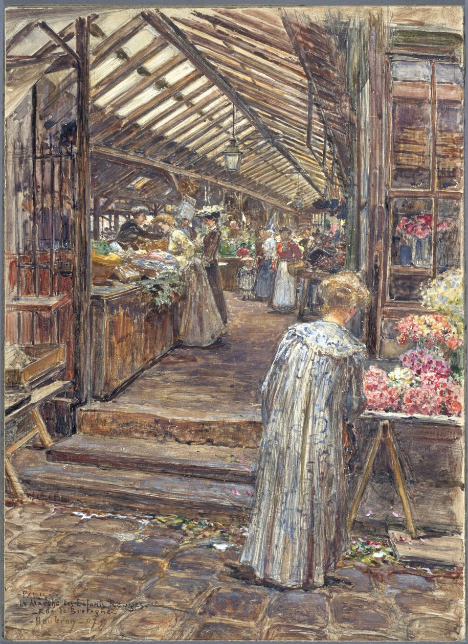 Marché des Enfants-Rouges, rue de Bretagne od Frederic Anatole Houbron