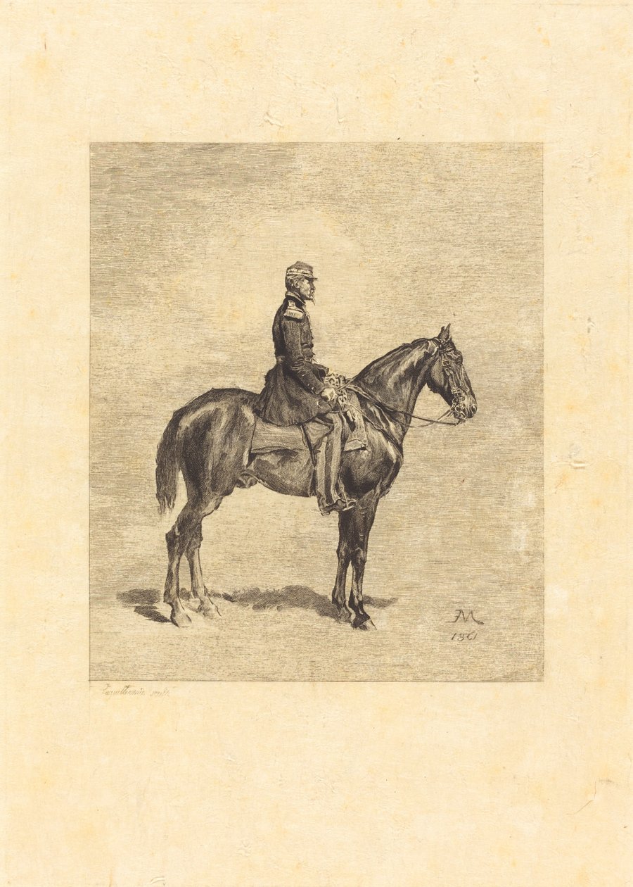 Jezdec od Frederic Auguste La Guillermie after Jean Louis Ernest Meissonier