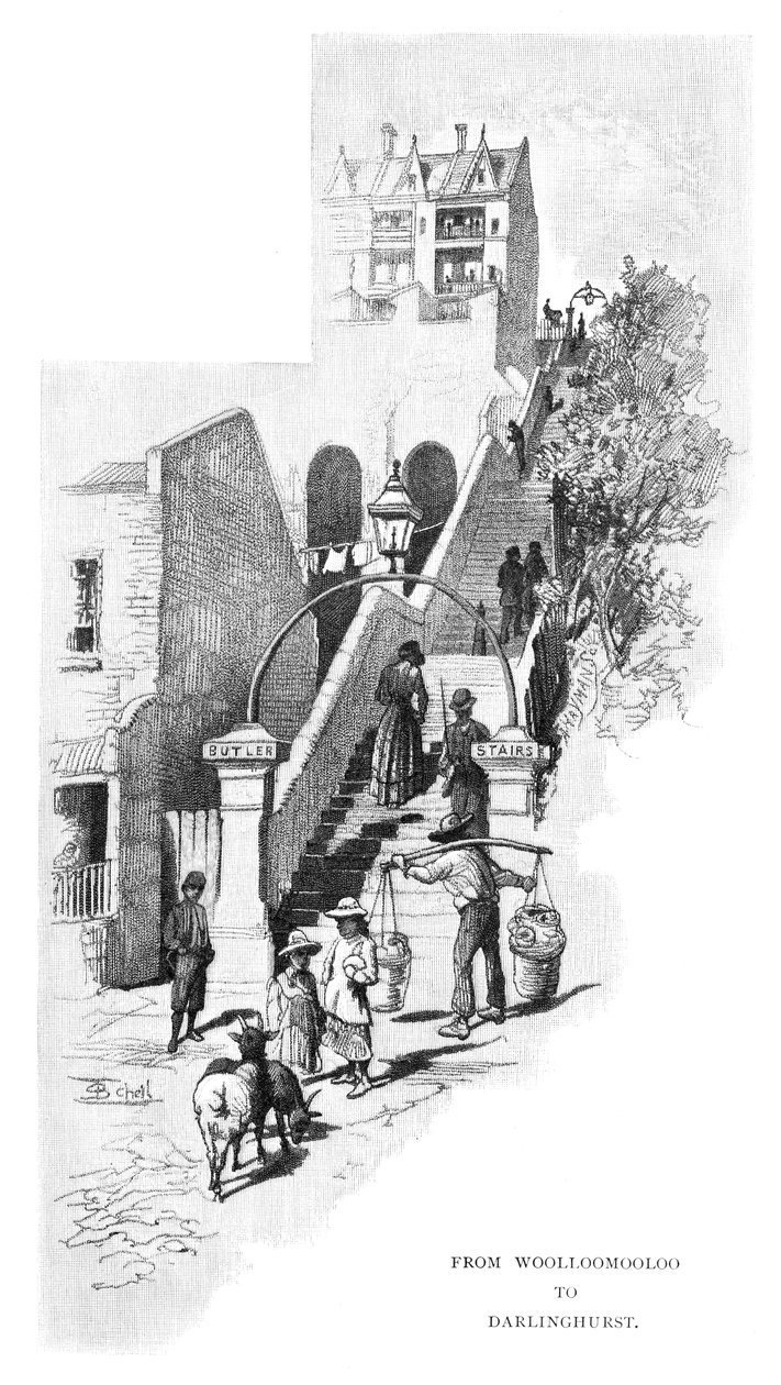 Od Woolloomooloo do Darlinghurst, Sydney, Nový Jižní Wales, Austrálie, 1886. od Frederic B. Schell