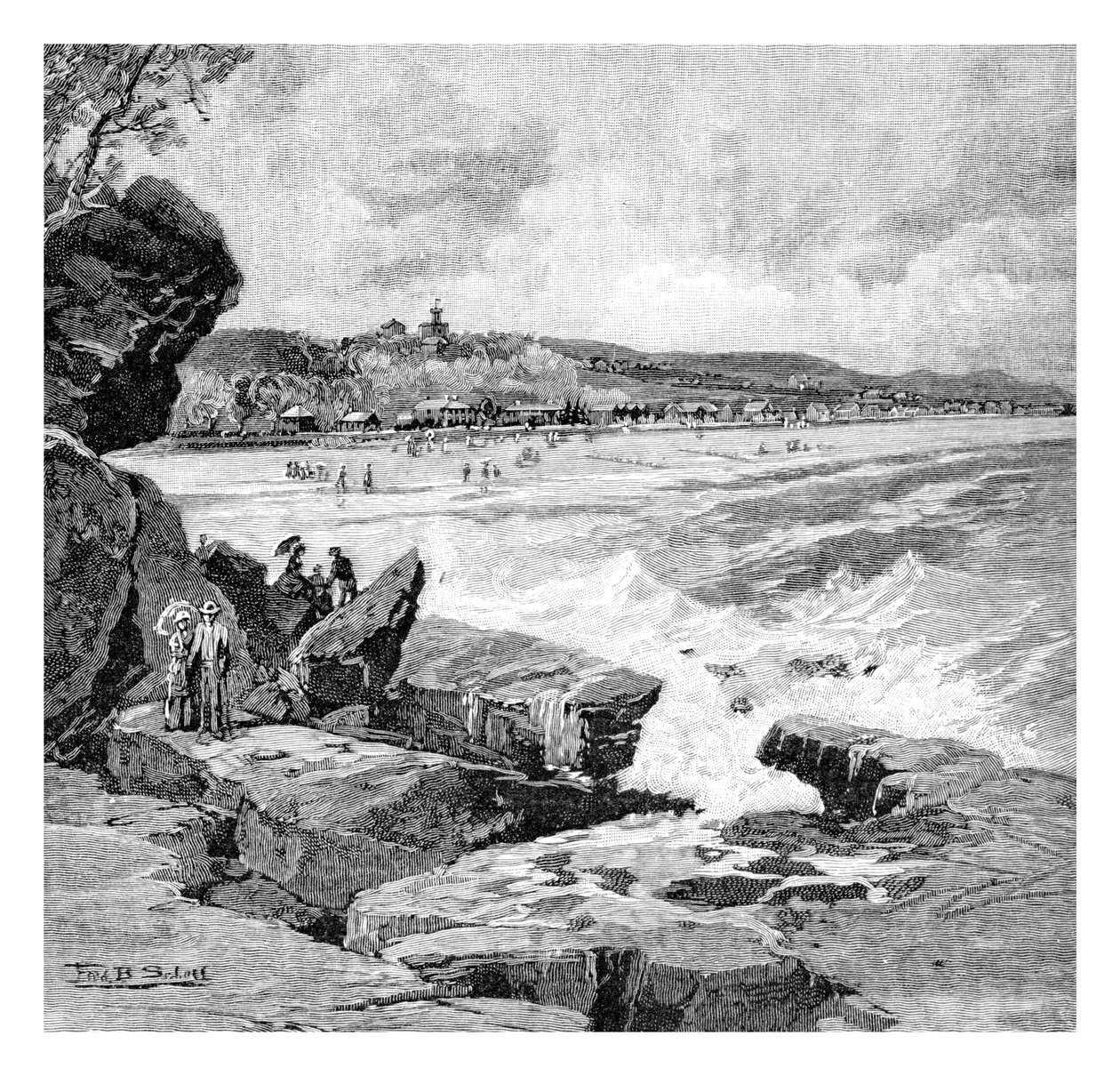Ocean beach, Sydney, New South Wales, Austrálie, 1886. od Frederic B. Schell