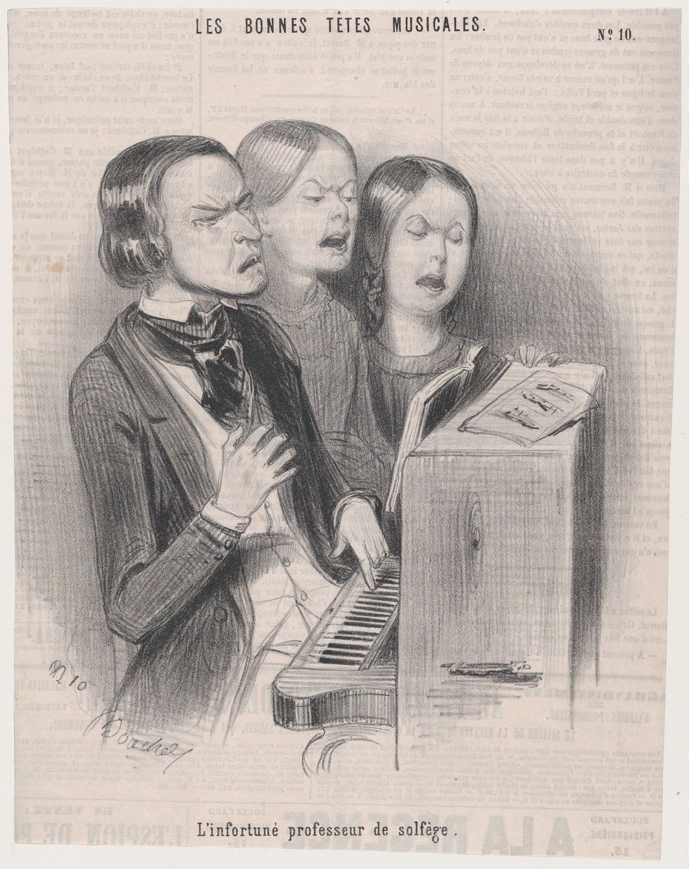 Nešťastný učitel hudební teorie, 1840., 1840. od Frederic Bouchot