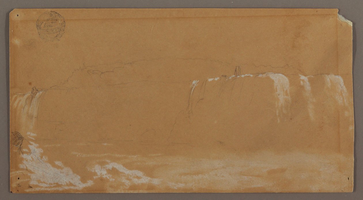 American Falls, Goat Island a část Horseshoe Falls, při pohledu z kanadského břehu řeky Niagara od Frederic Edwin Church