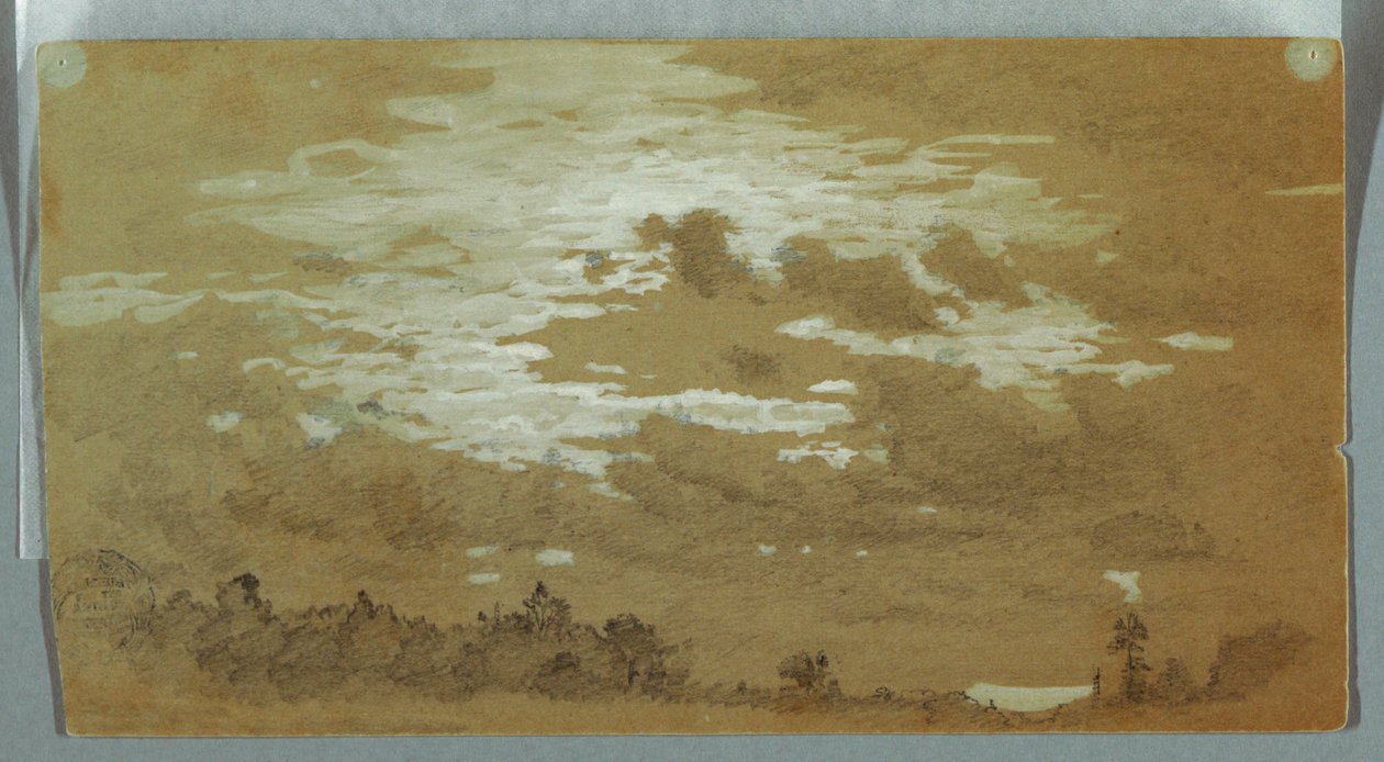 Zatažená obloha nad zalesněným hřebenem, Niagara od Frederic Edwin Church