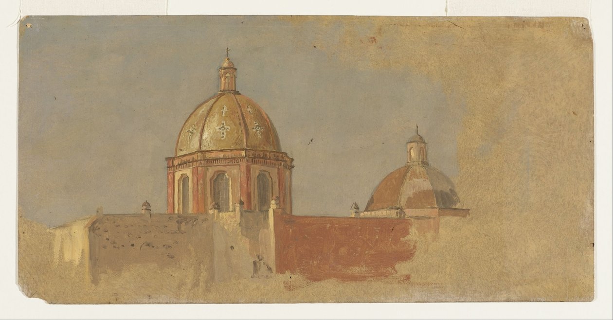 Kolumbie nebo Ekvádor, střechy kostelů od Frederic Edwin Church