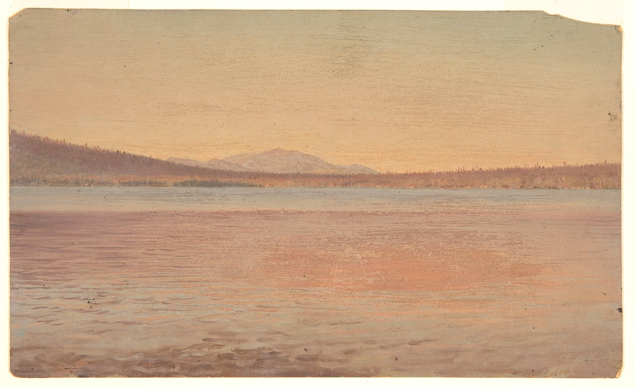 Vzdálený pohled na hory Katahdin a Traveler zobrazený z jezera Millinocket od Frederic Edwin Church
