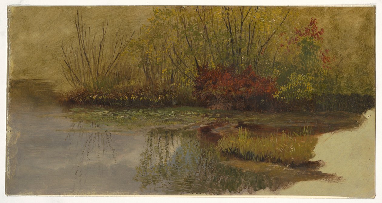Kresba, Zákoutí rybníka, asi 1860 od Frederic Edwin Church