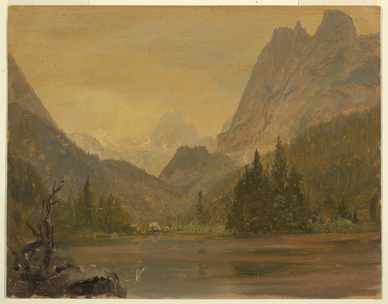 Kresba, Alpské jezero, Bavorsko nebo Švýcarsko, 1868 od Frederic Edwin Church