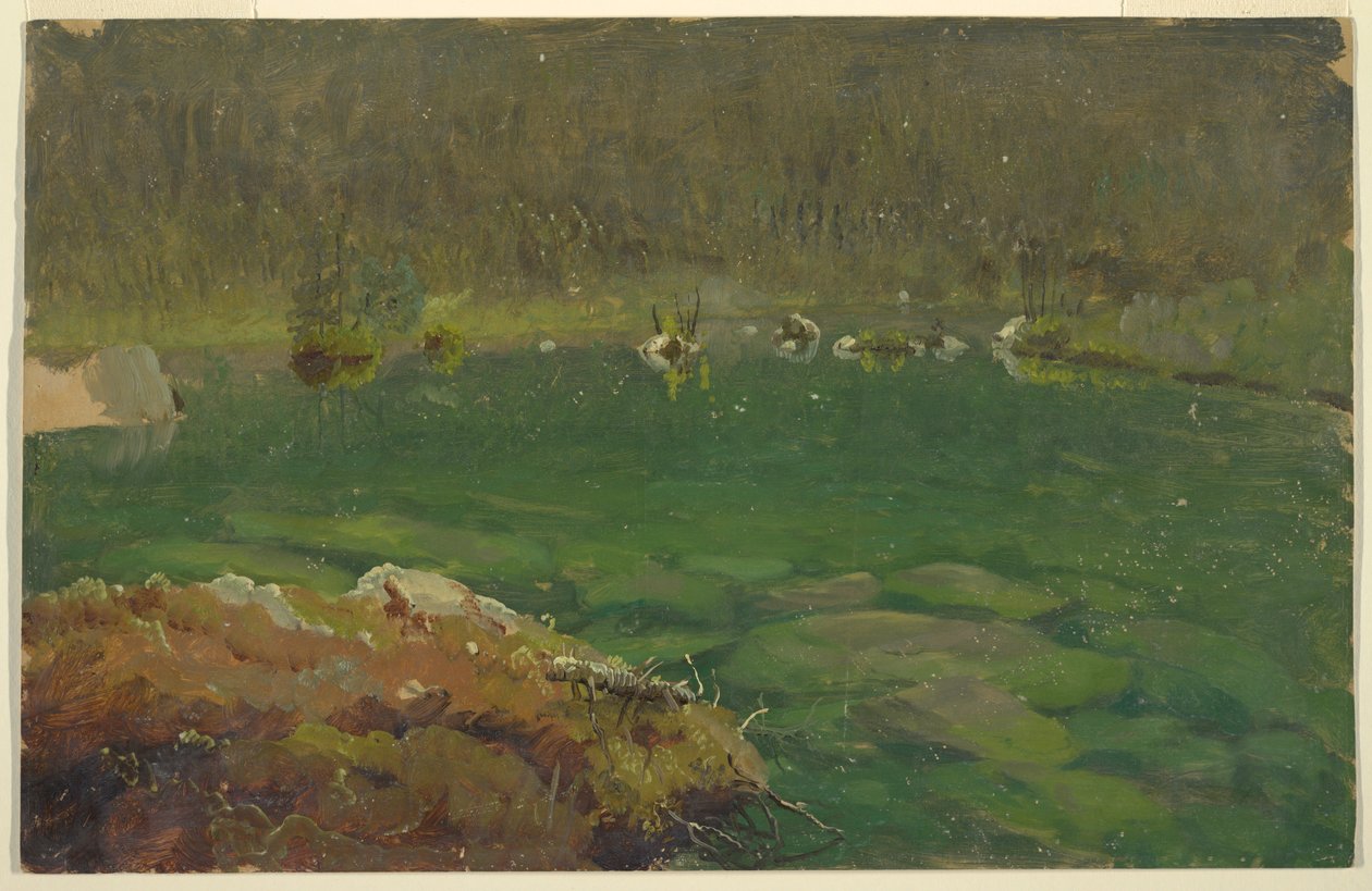 Kresba, jezero Apline, Bavorsko nebo Švýcarsko, 1868 od Frederic Edwin Church