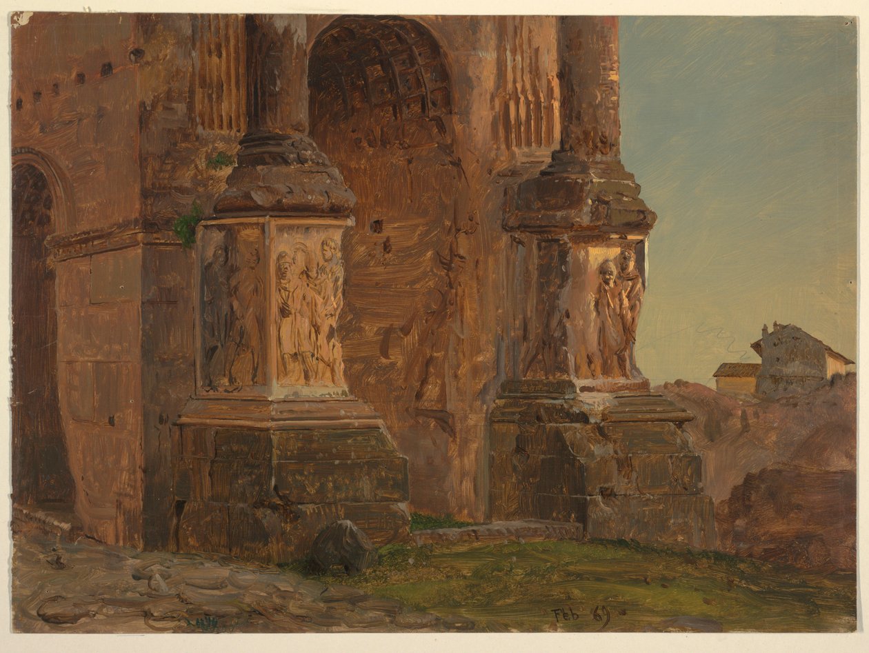 Kresba, oblouk Septimia Severa, Řím, únor 1869 od Frederic Edwin Church