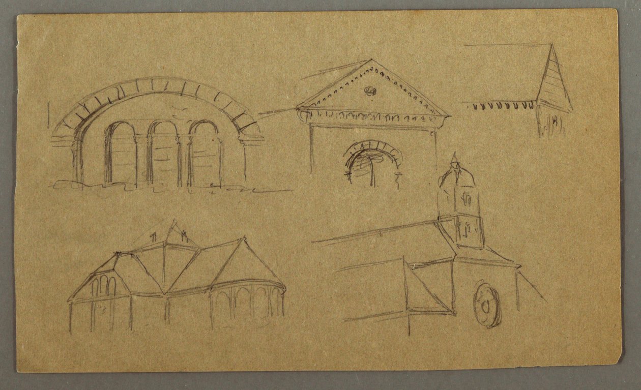 Kresba, architektonické studie, Rakousko (), 1868 od Frederic Edwin Church