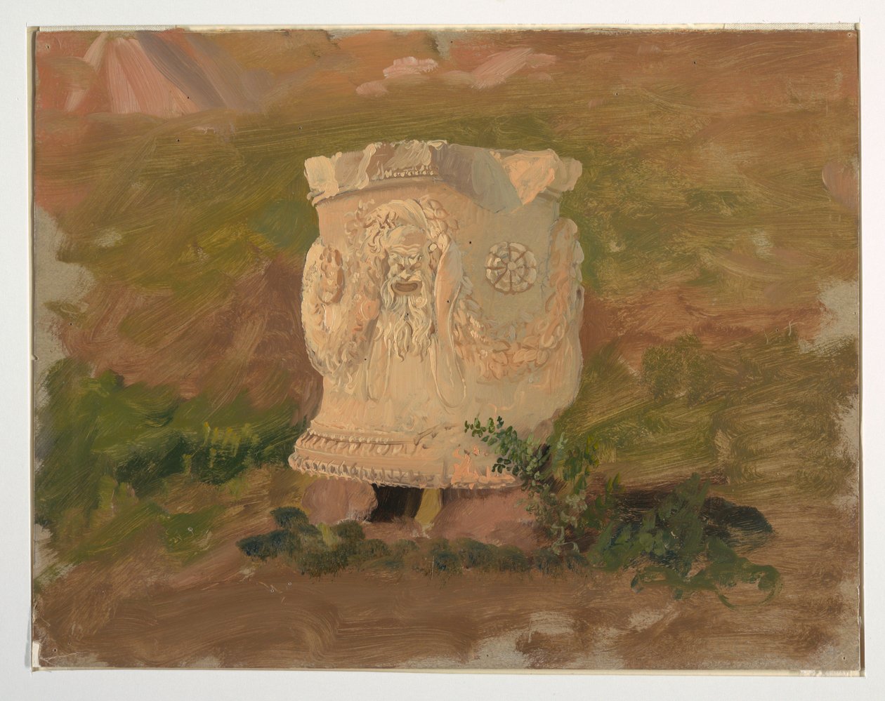 Kresba, Athény, socha v Dionýsově divadle, duben 1869 od Frederic Edwin Church
