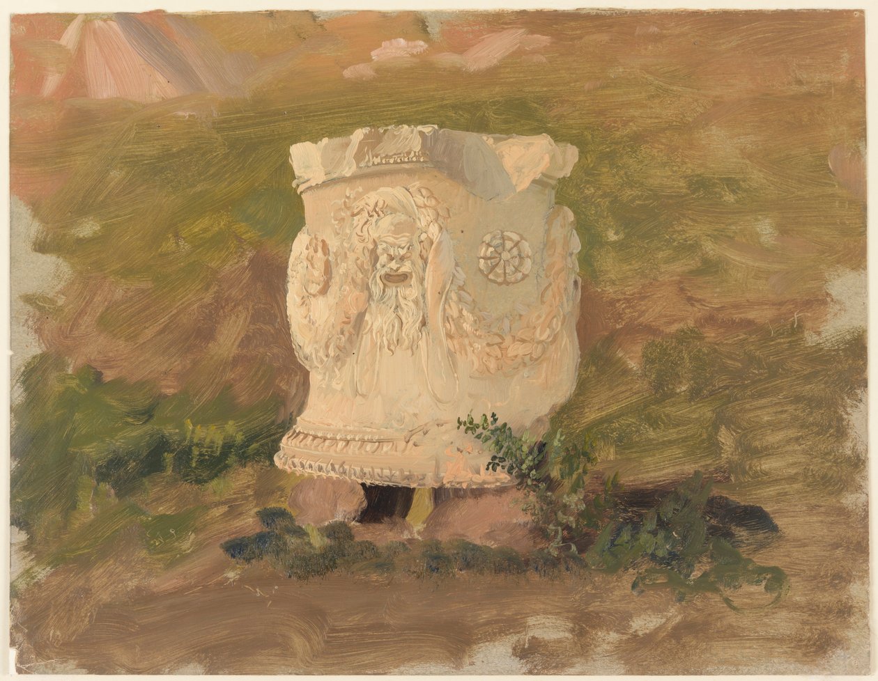 Kresba, Athény, socha v Dionýsově divadle, duben 1869 od Frederic Edwin Church