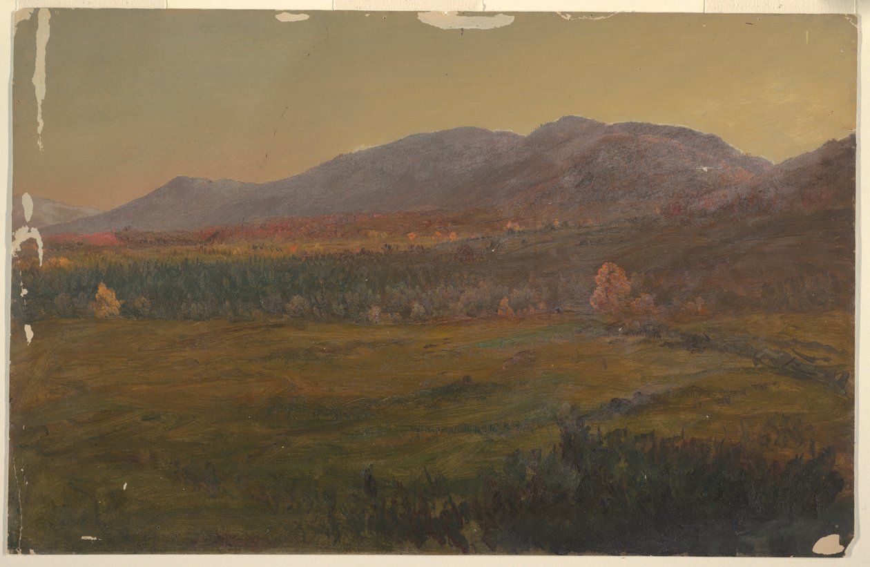 Kresba, Podzimní krajina, Hudson, New York, asi 1860 od Frederic Edwin Church