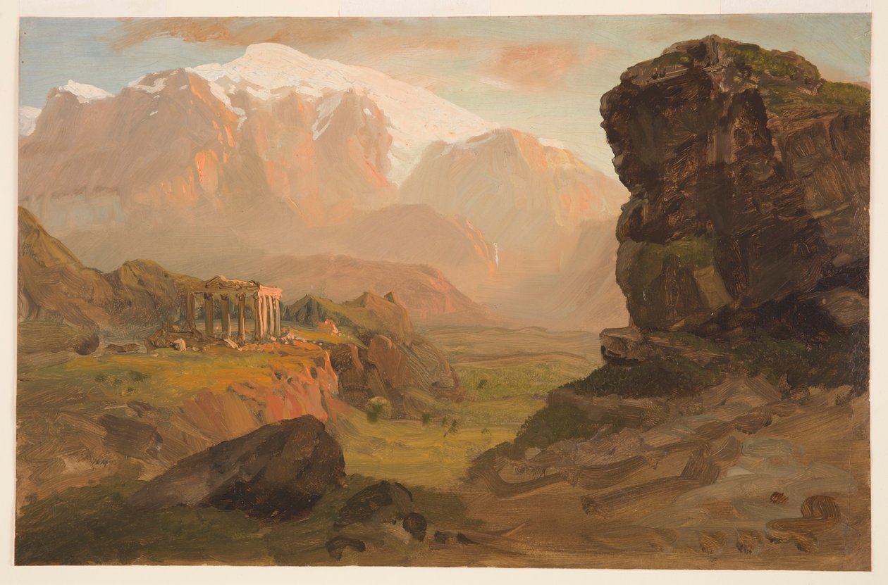 Kresba, Bashan Fantasy, duben 1869 od Frederic Edwin Church