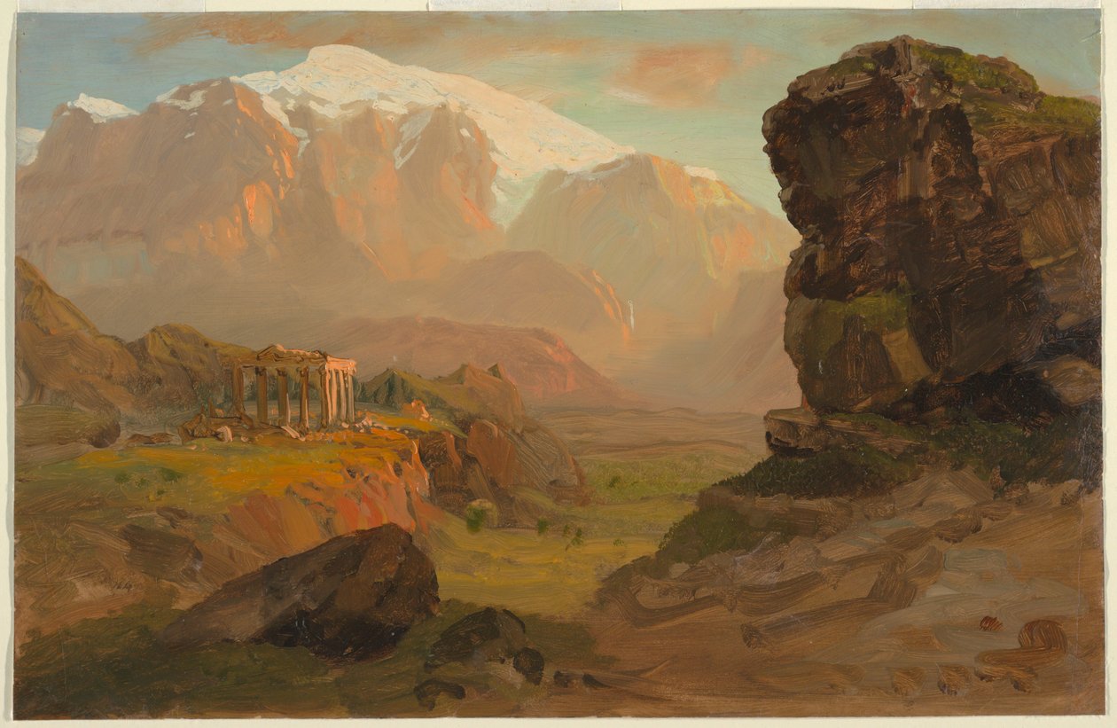 Kresba, Bashan Fantasy, duben 1869 od Frederic Edwin Church