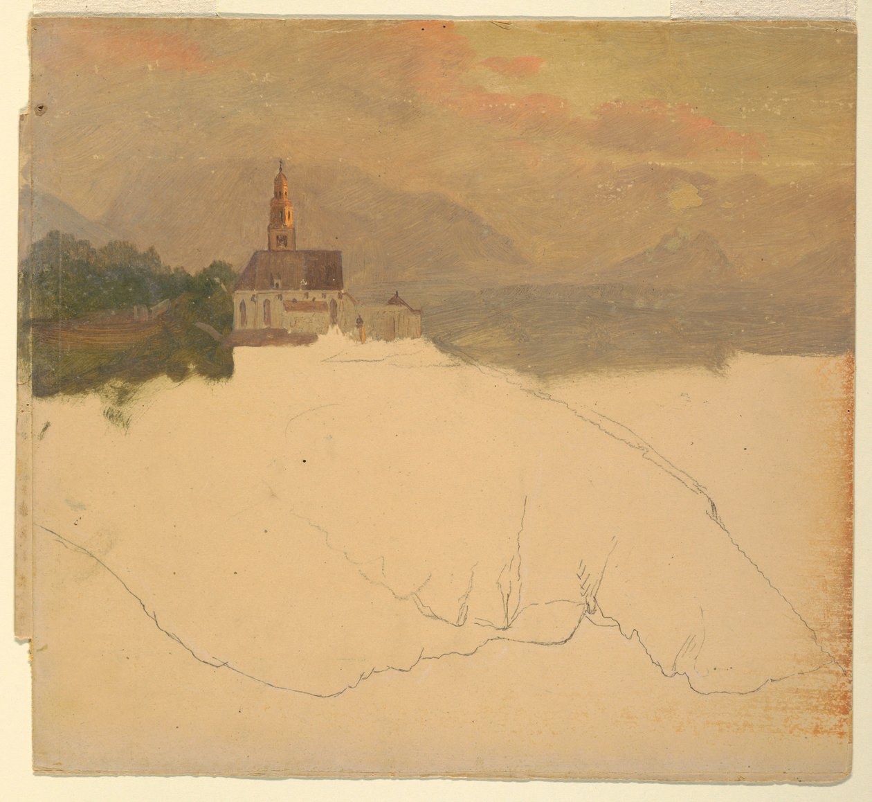 Kresba, Bavorská krajina, 1868 od Frederic Edwin Church