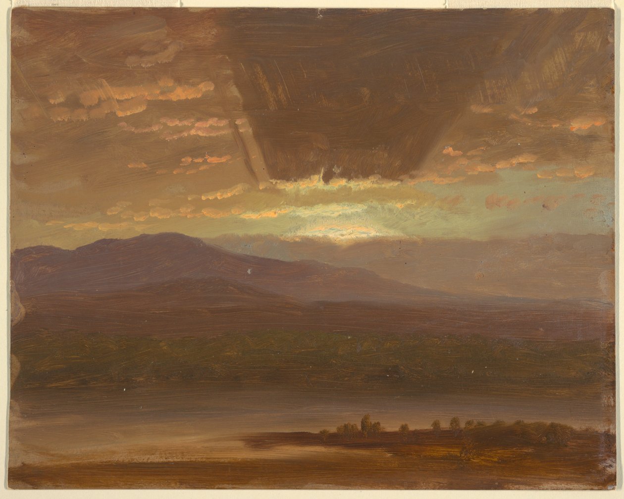 Kresba, Catskills od Hudsonu, New York, 1870 od Frederic Edwin Church