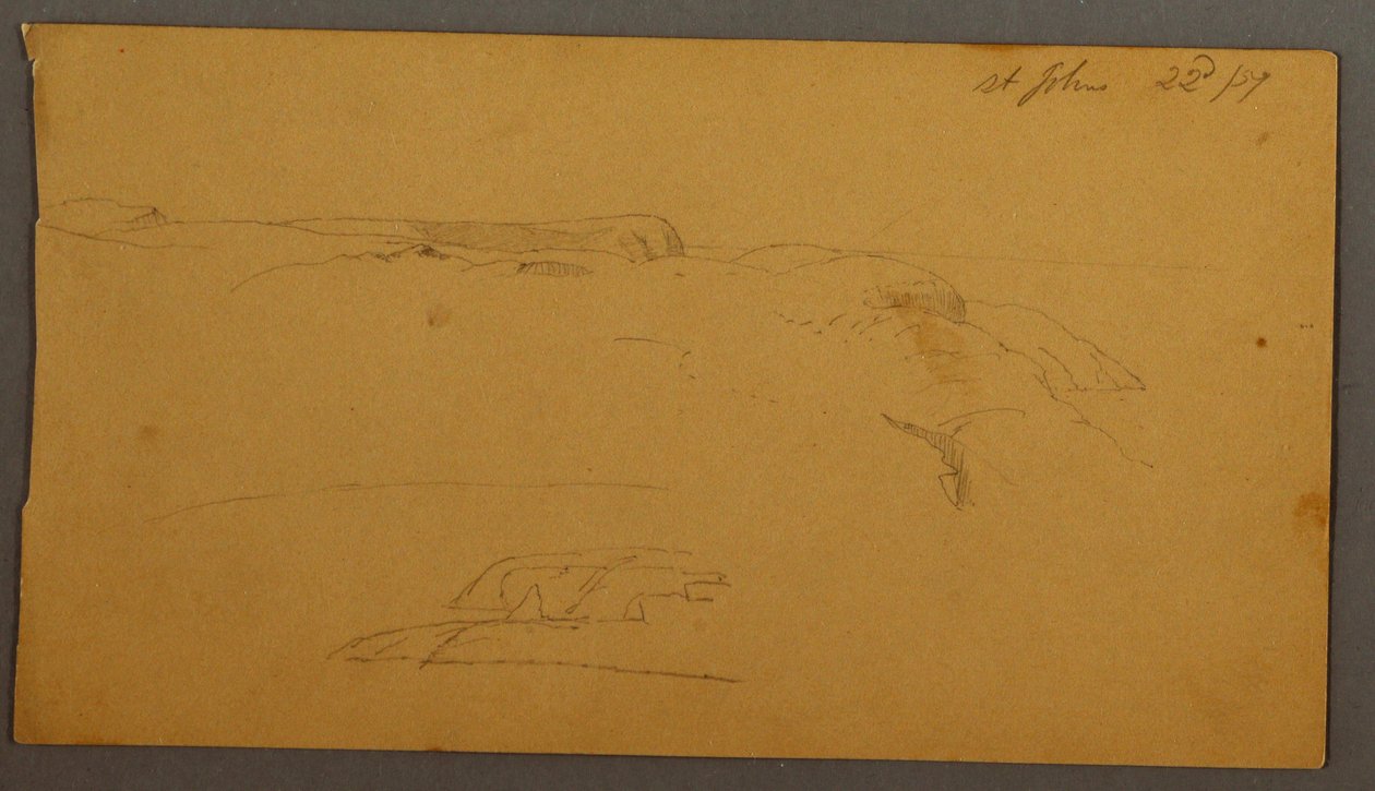 Kresba, Cliffs, 1859 od Frederic Edwin Church