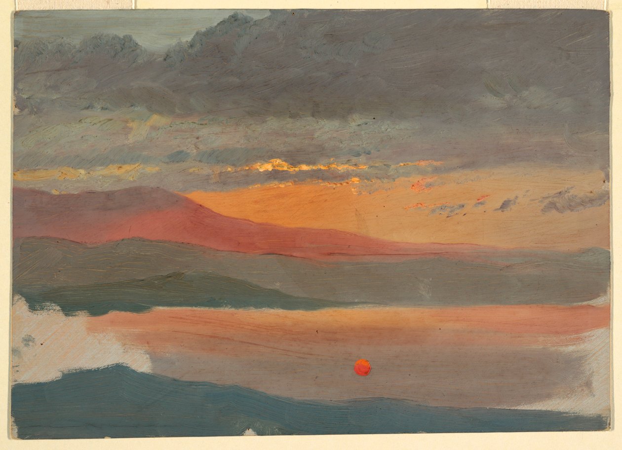 Kresba, Studie mraků při západu slunce, 1860-70 od Frederic Edwin Church