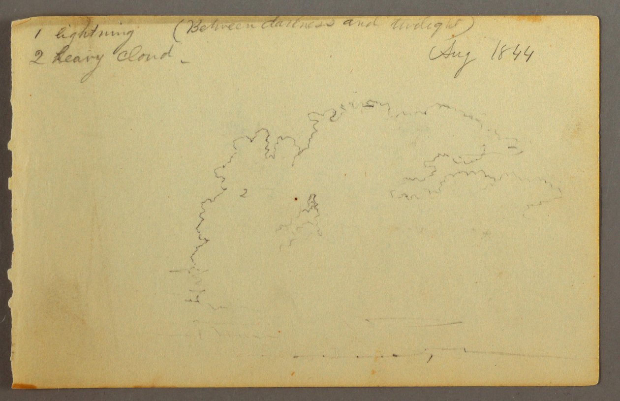 Kresba, Studie mraků, 1844 od Frederic Edwin Church