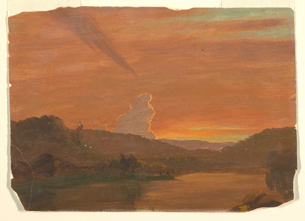 Kresba, Studie mraků při západu slunce, 1850-60 od Frederic Edwin Church