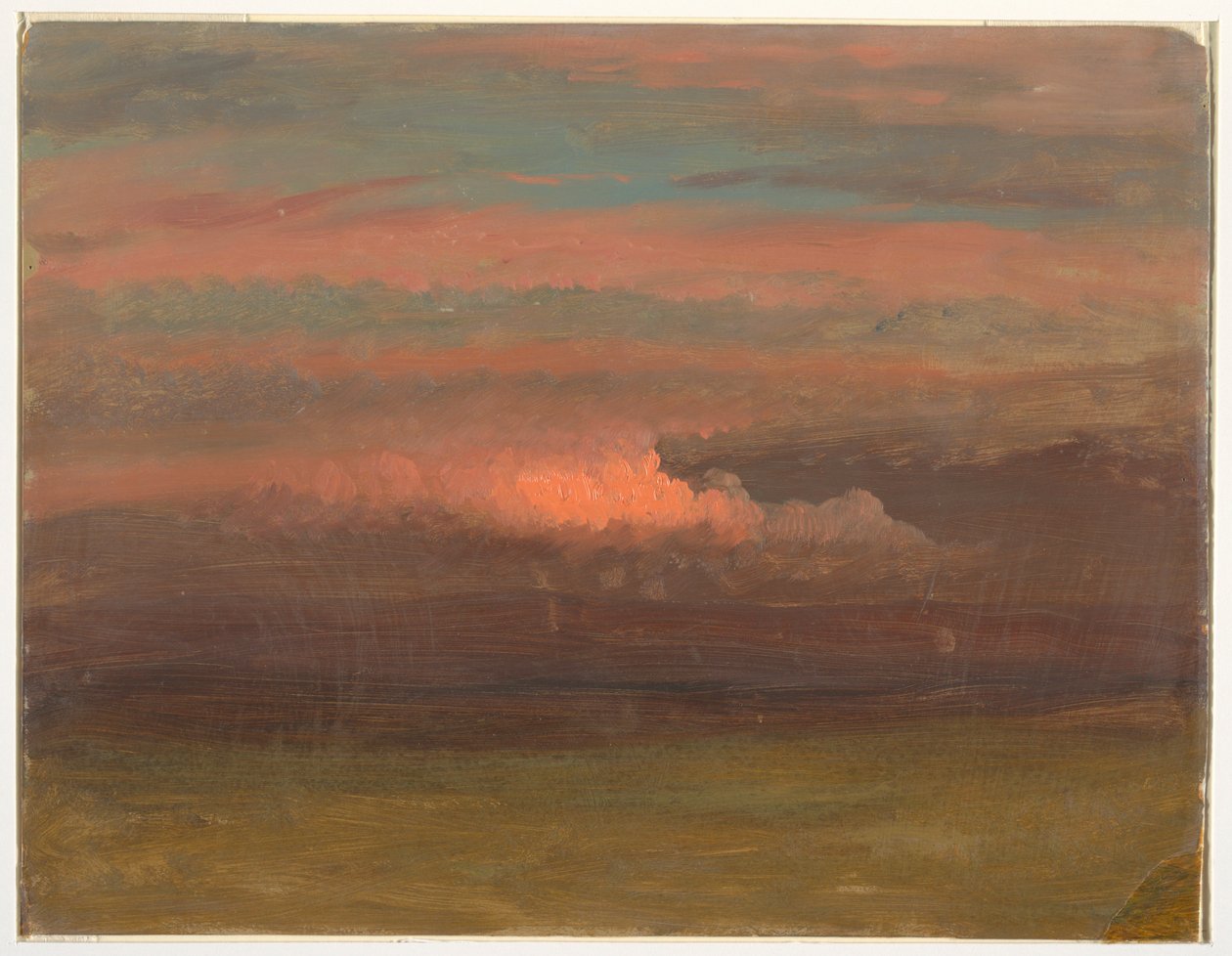 Kresba, Studie mraků při západu slunce, 1860-70 od Frederic Edwin Church