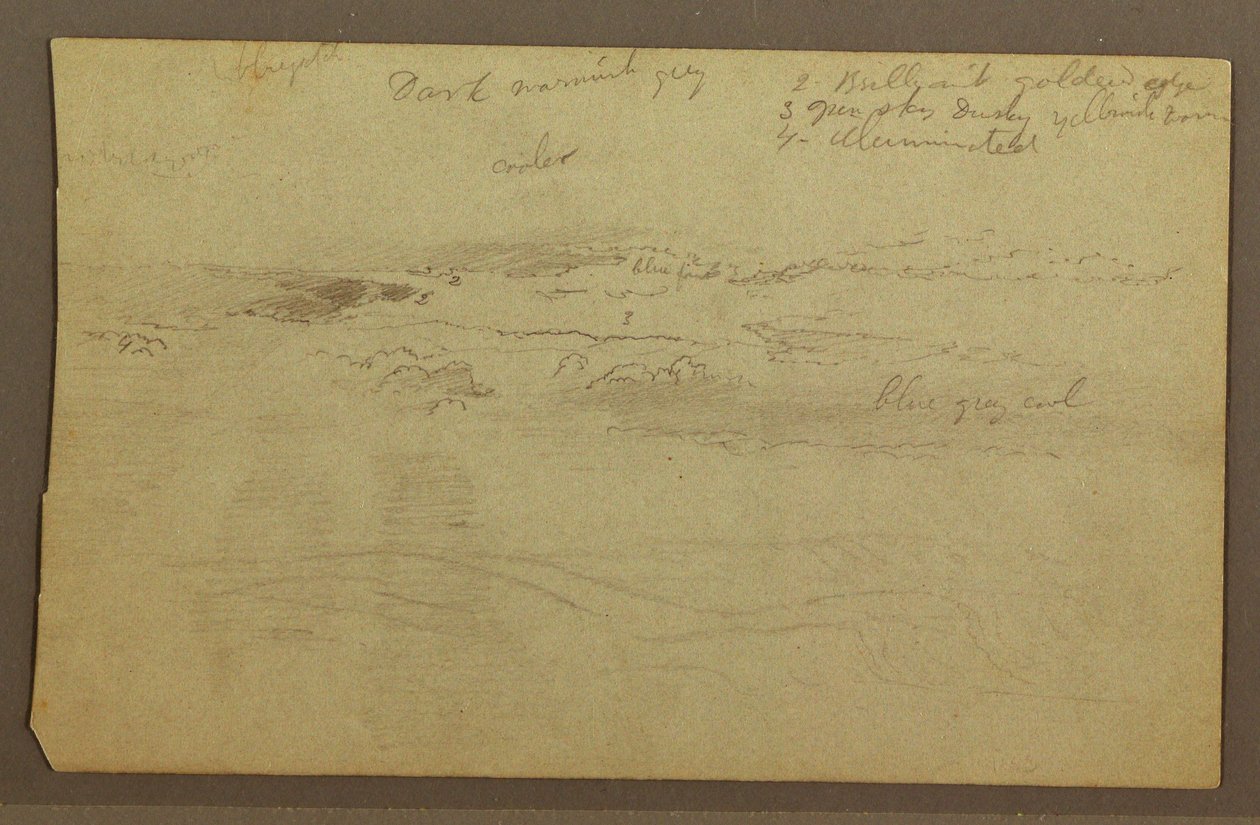 Kresba, Studie mraků nad kopci, 60. léta 19. století od Frederic Edwin Church