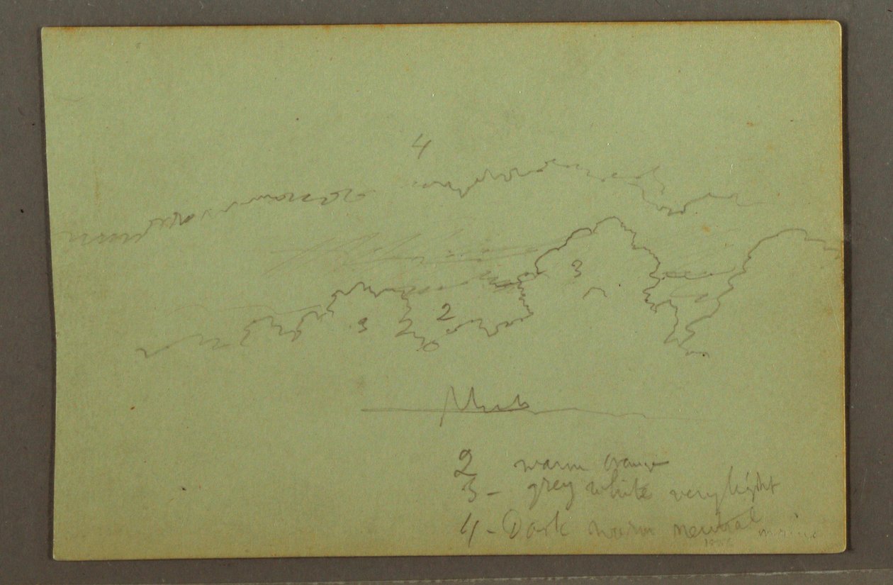 Kresba, studie mraků, pravděpodobně 1856 od Frederic Edwin Church