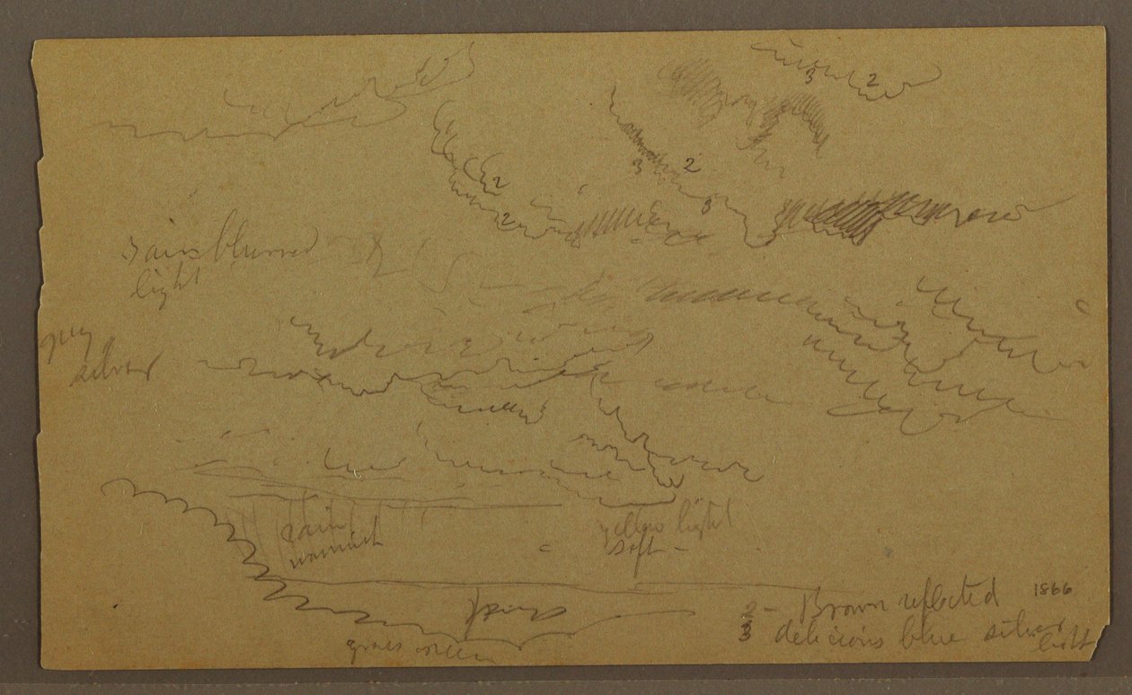 Kresba, studie mraků, pravděpodobně 1860 od Frederic Edwin Church