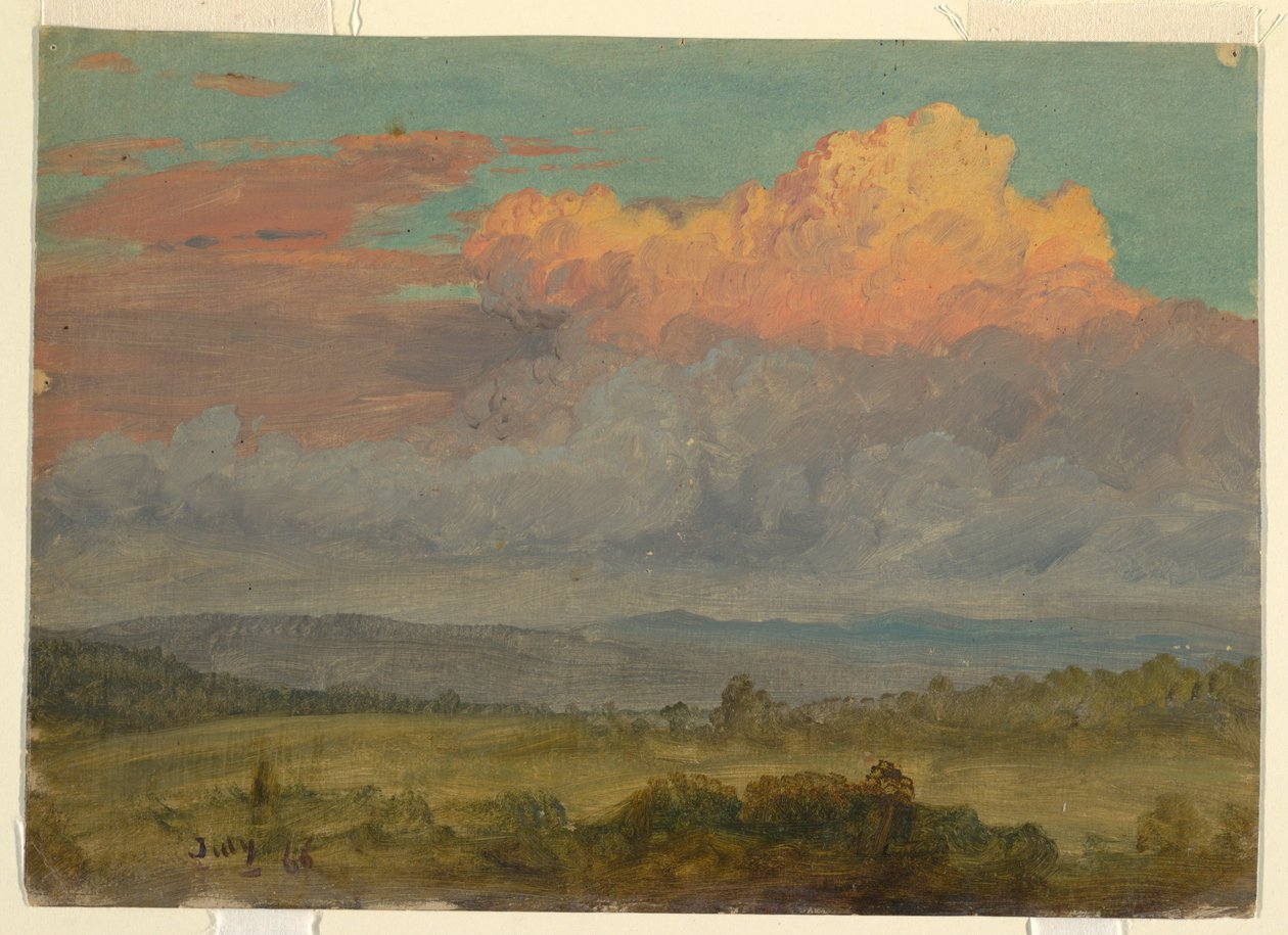 Kresba, Mraky, Hudson Valley, New York, červenec 1866 od Frederic Edwin Church