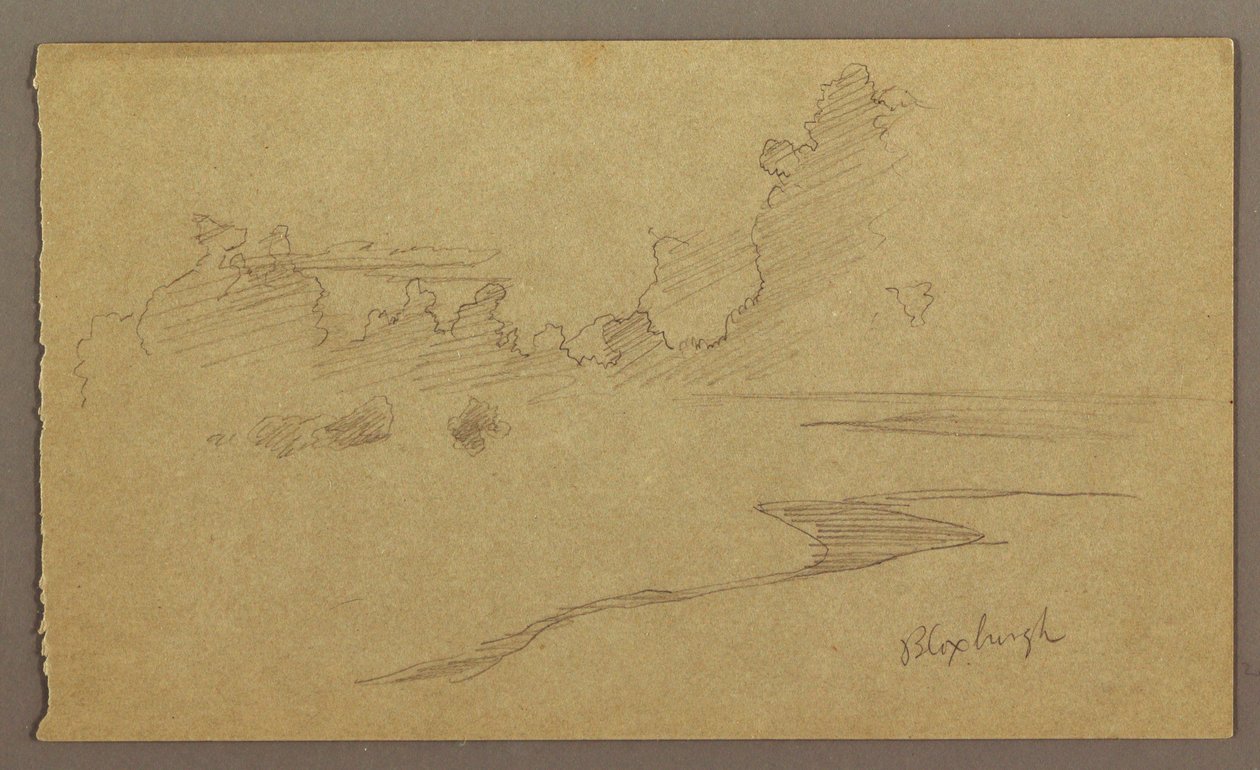 Kresba, Mraky a pobřeží, "Bloxburgh", srpen 1865 od Frederic Edwin Church