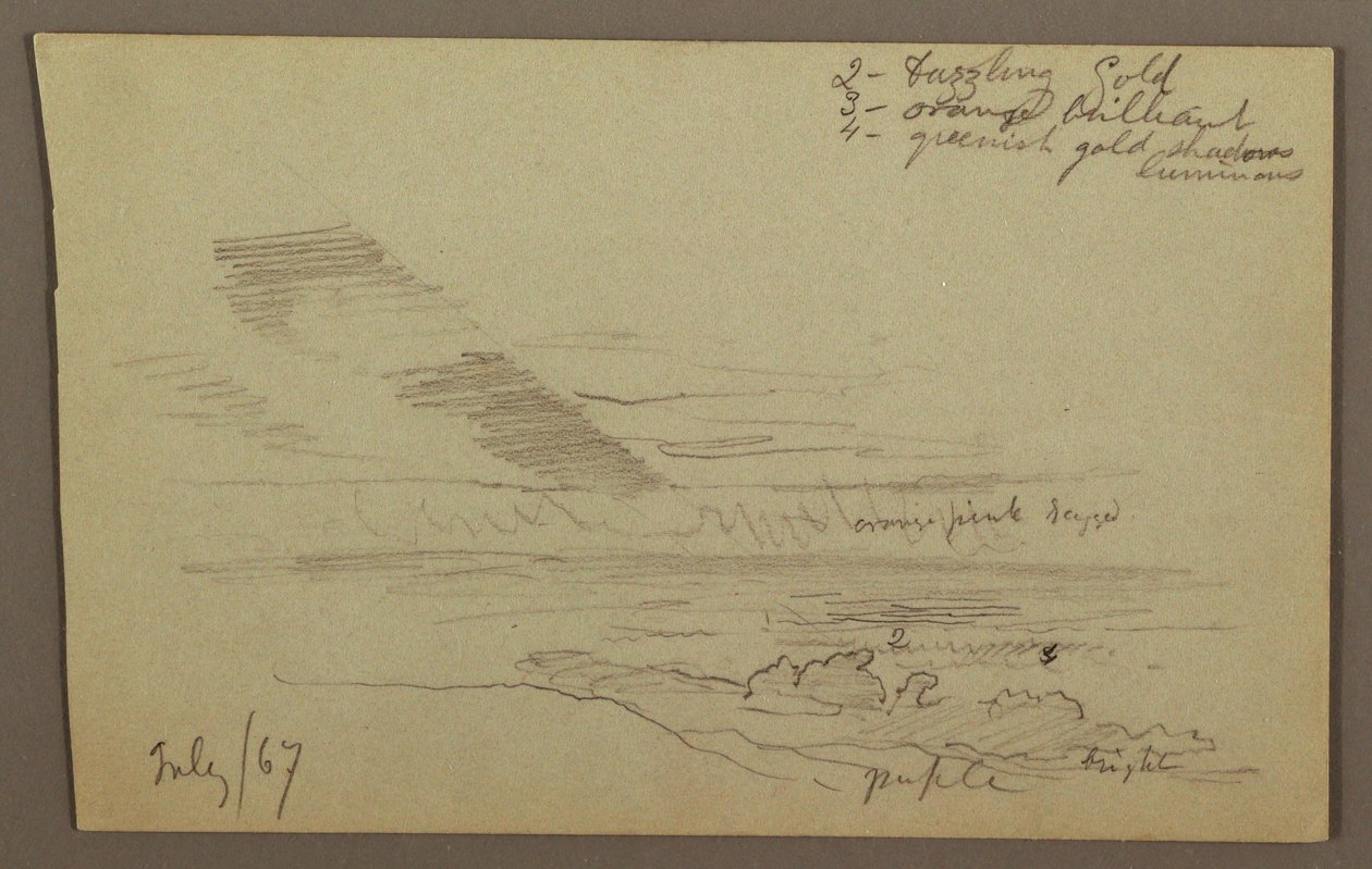 Kresba, Oblačná obloha, 1867 od Frederic Edwin Church