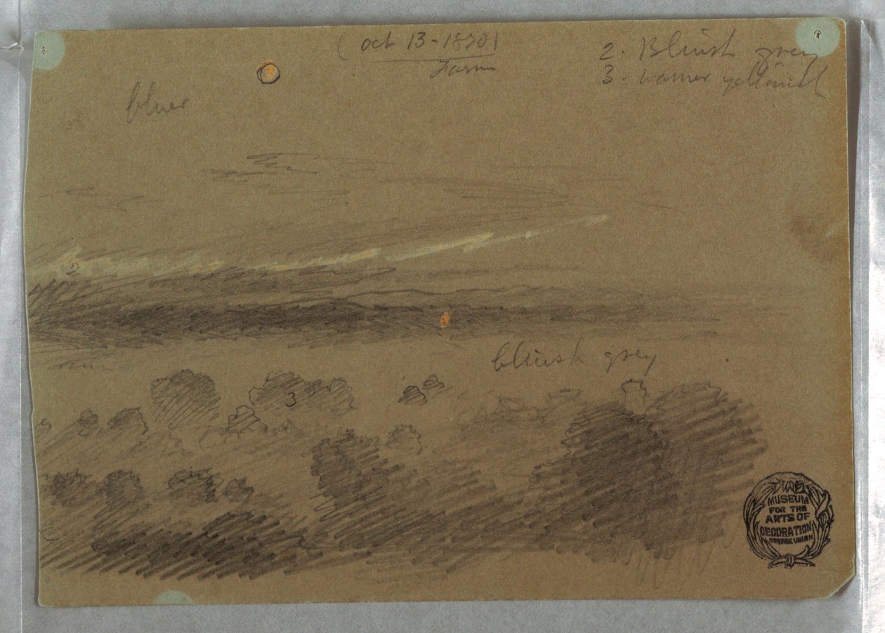 Kresba, Oblačná obloha a měsíc, 13. října 1870 od Frederic Edwin Church