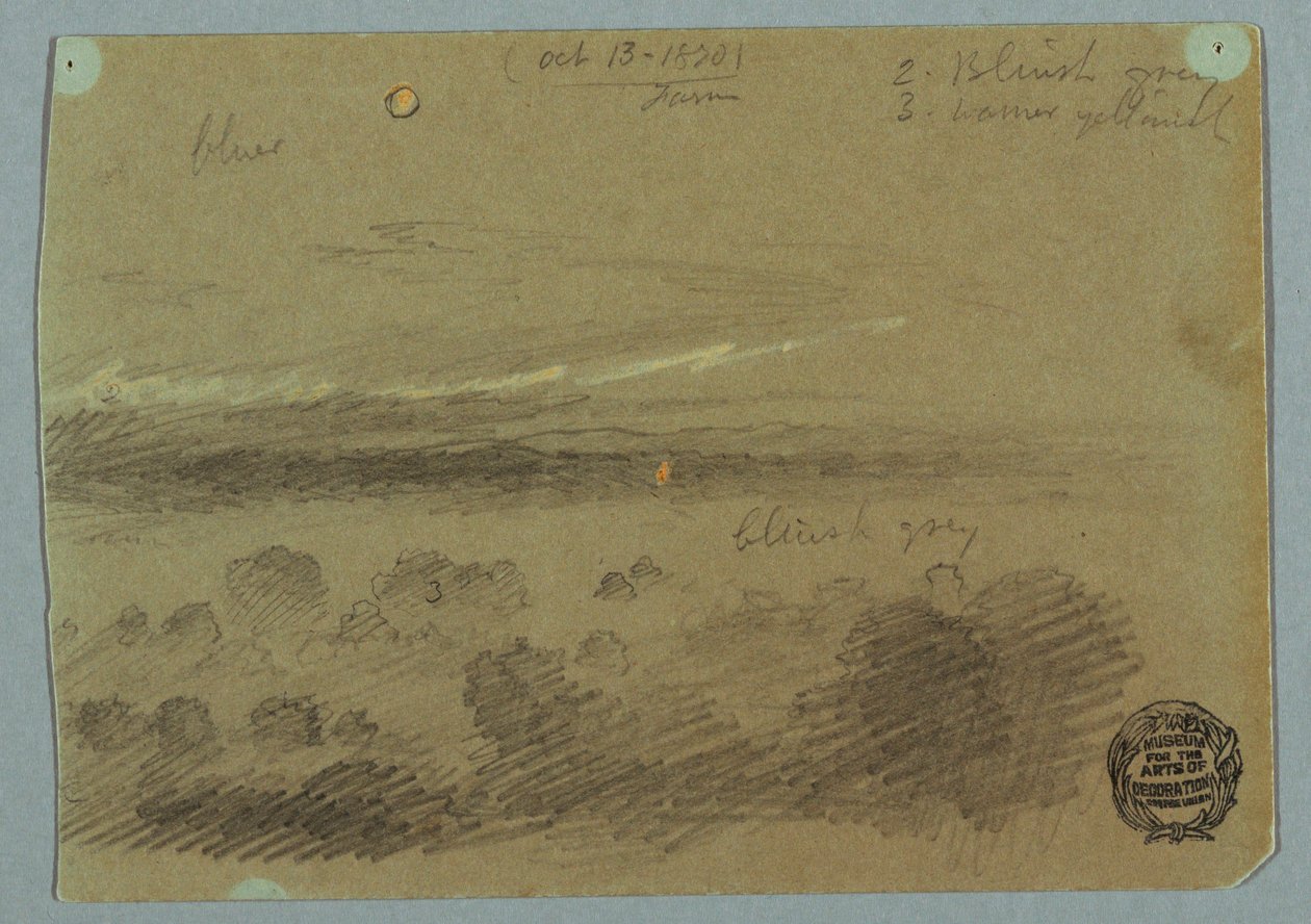 Kresba, Oblačná obloha nad horami, 19. července 1866 od Frederic Edwin Church