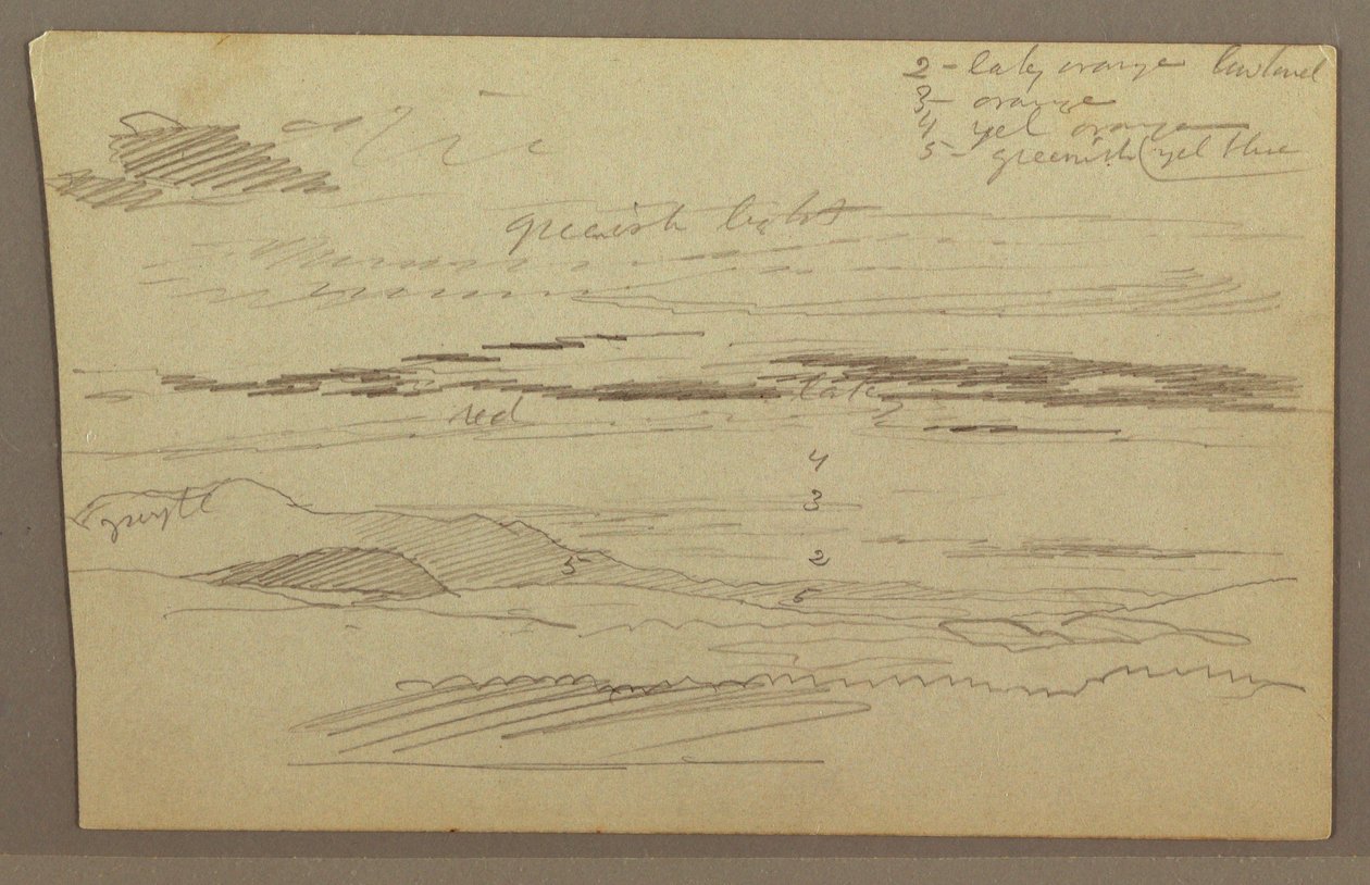 Kresba, Oblačná obloha, pravděpodobně 60. léta 19. století od Frederic Edwin Church