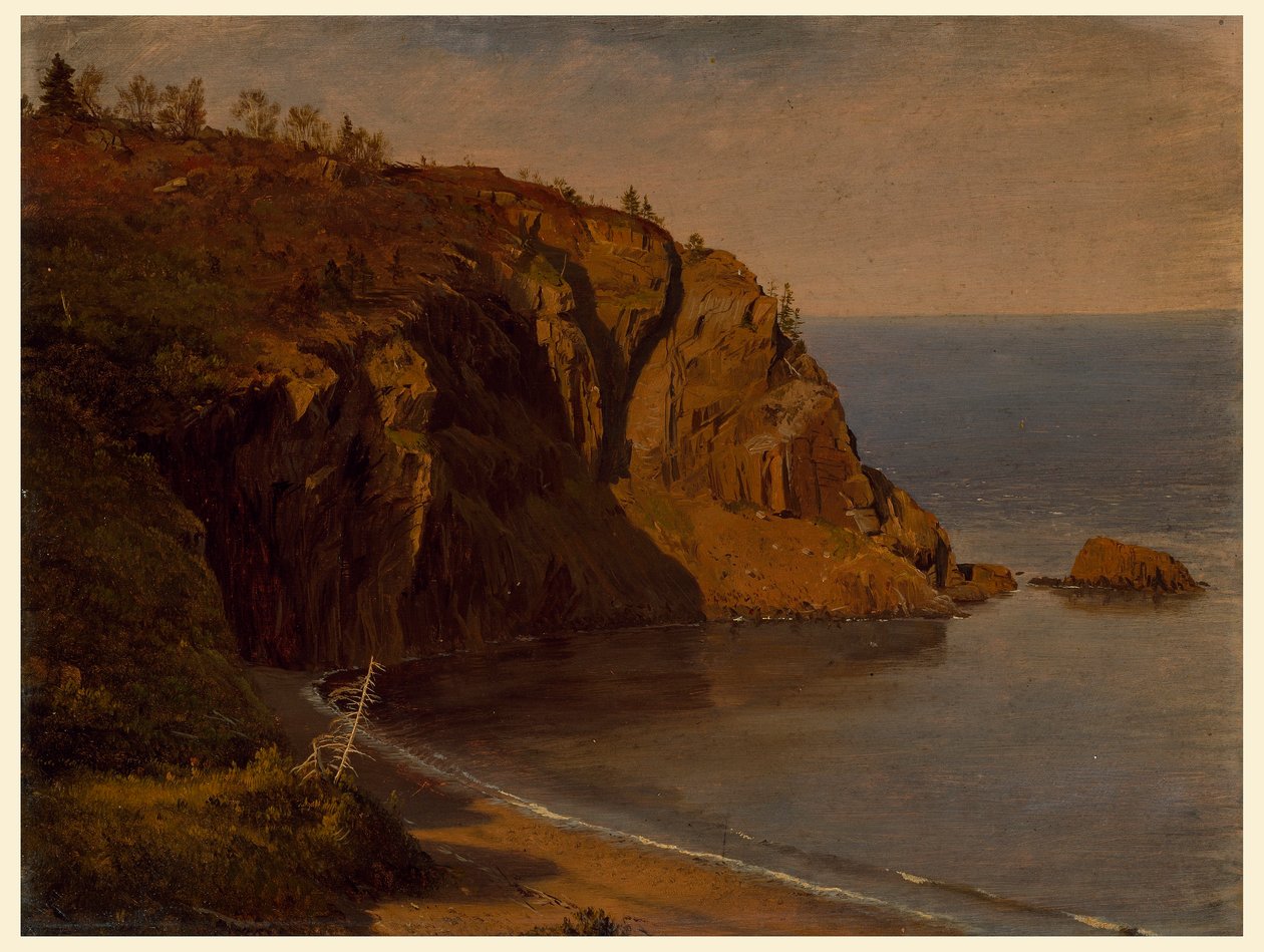 Kresba, pobřeží ostrova Grand Manan, Kanada, srpen nebo září 1851 od Frederic Edwin Church