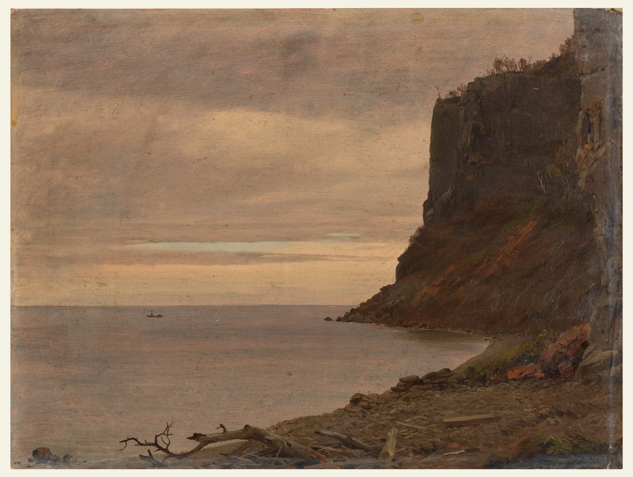 Kresba, pobřeží ostrova Grand Manan, Kanada, srpen nebo září 1851 od Frederic Edwin Church