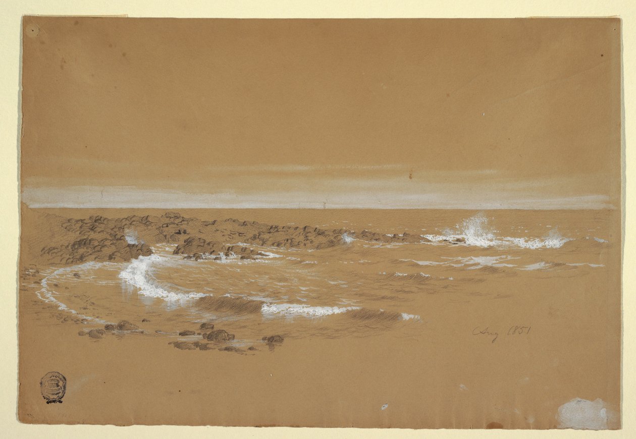 Kresba, pobřeží, Grand Manan, Kanada, srpen 1851 od Frederic Edwin Church