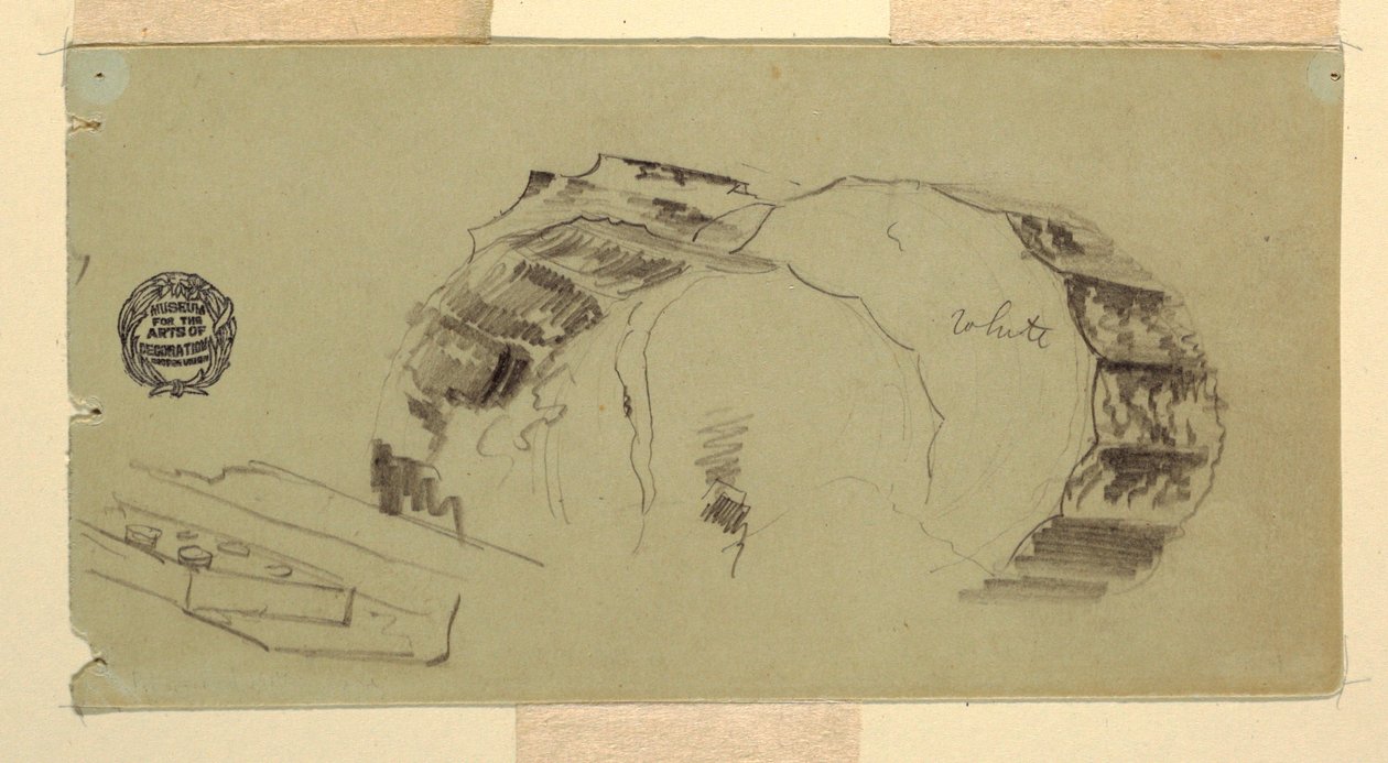 Kresba, Fragmenty sloupu a antablatury, Athény, duben 1869 od Frederic Edwin Church