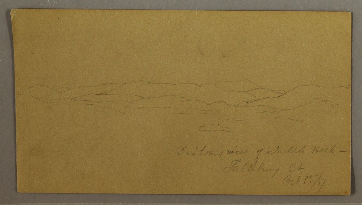 Kresba, Pohled z dálky na horu Saddleback, Maine, 1. října 1867 od Frederic Edwin Church