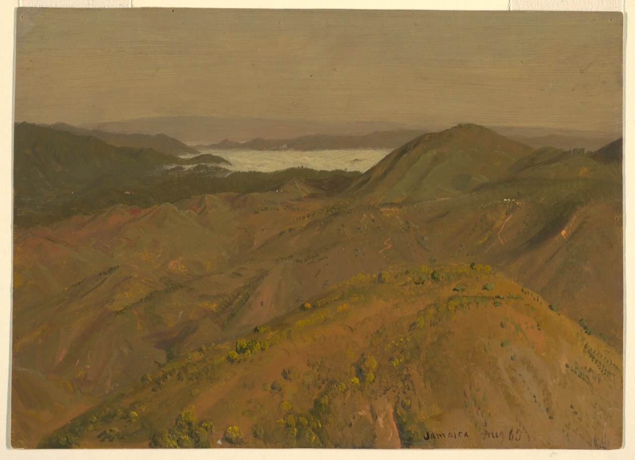 Kresba, Pohled do dálky na vrcholky kopců, srpen 1865 od Frederic Edwin Church