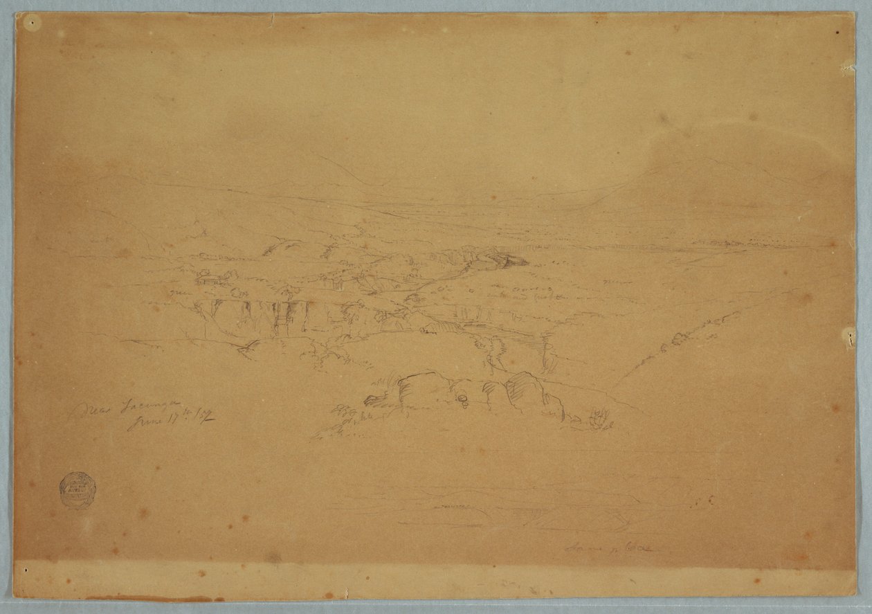 Kreslení, Kreslení.  Skicy.  Krajina, "Near Tacunga", Ekvádor, 17. června 1857 od Frederic Edwin Church