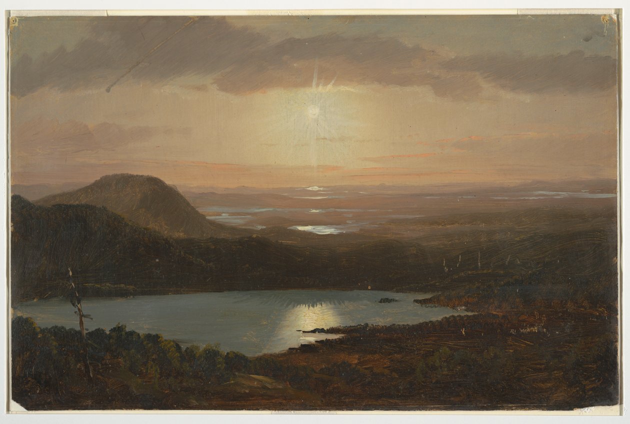 Kresba, Eagle Lake Viewed from Cadillac Mountain, Mount Desert Island, Maine, 1850-60 od Frederic Edwin Church