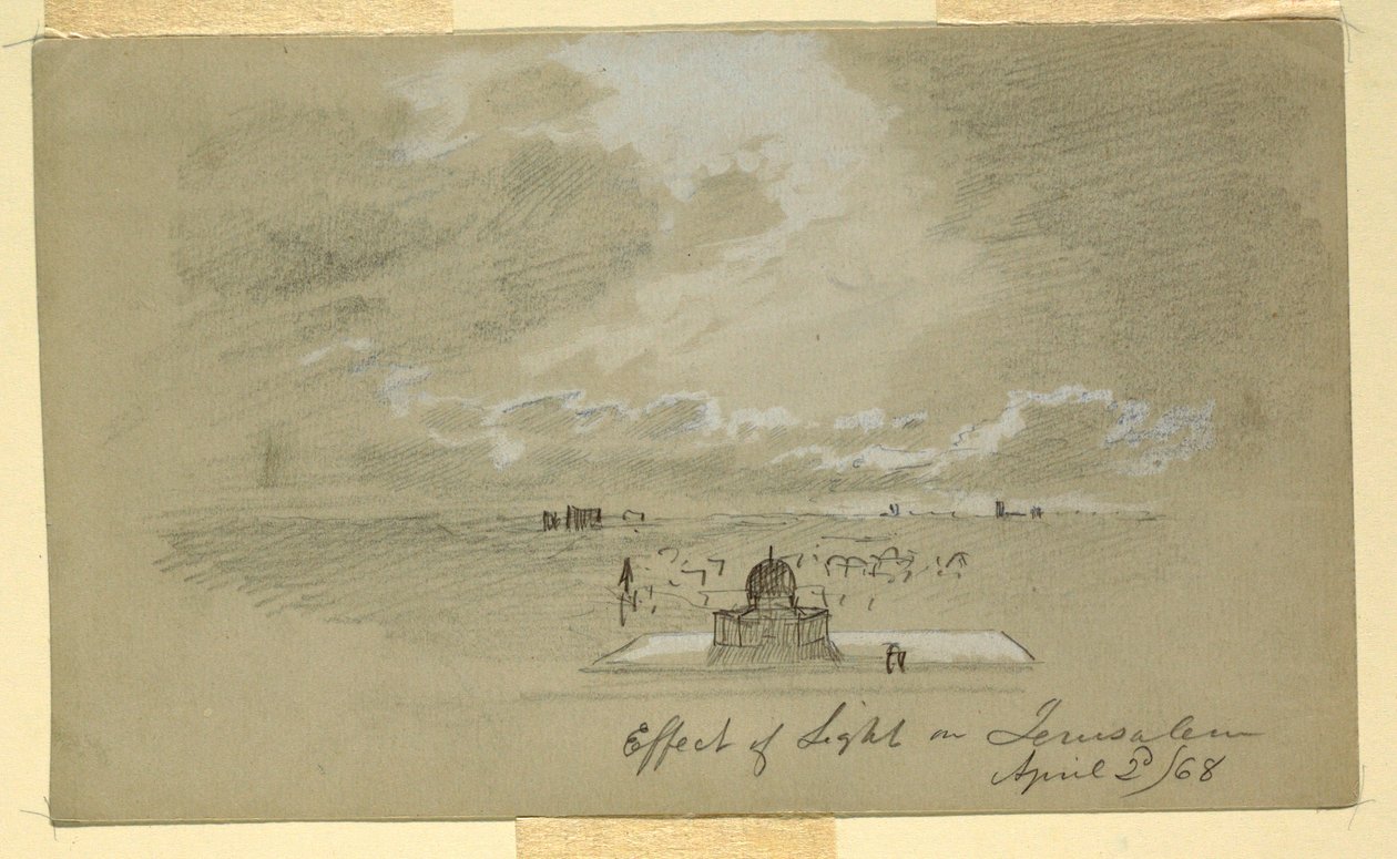 Kresba, Vliv světla na Jeruzalém, 2. dubna 1868 od Frederic Edwin Church