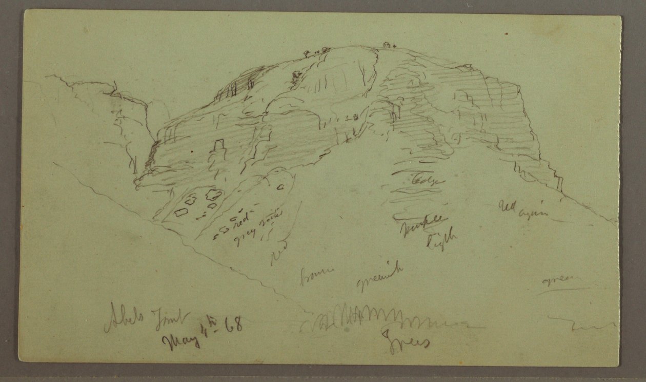 Kresba, Flat Rocky hill, 4. května 1868 od Frederic Edwin Church