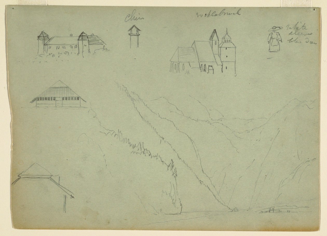 Kresba, Ze Solné komory, Rakousko a Konigssee, poblíž Berchtesgadenu, Bavorsko, červenec 1868 od Frederic Edwin Church