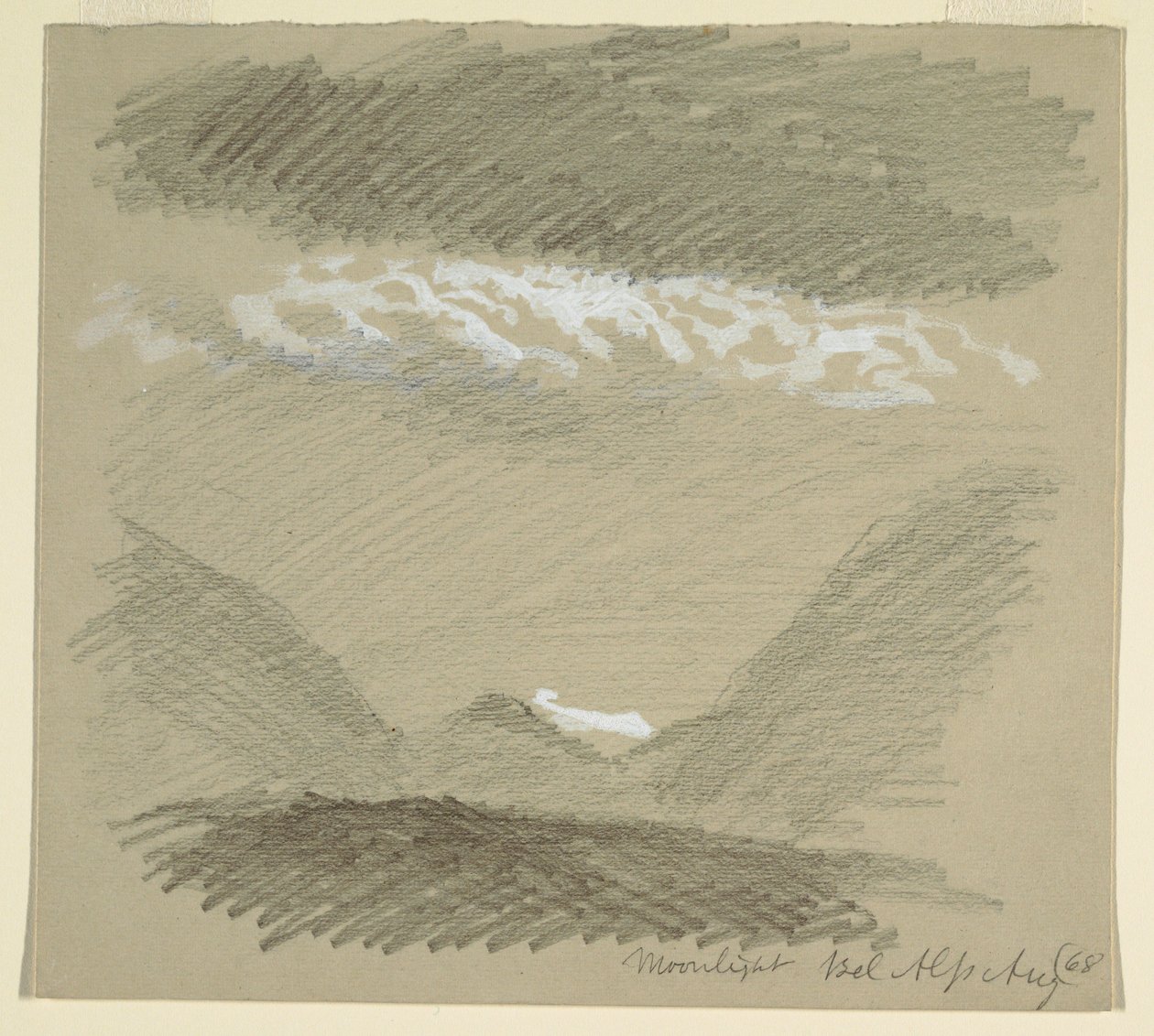 Kresba, Z Bernských Alp, Bel Alp, srpen 1868 od Frederic Edwin Church