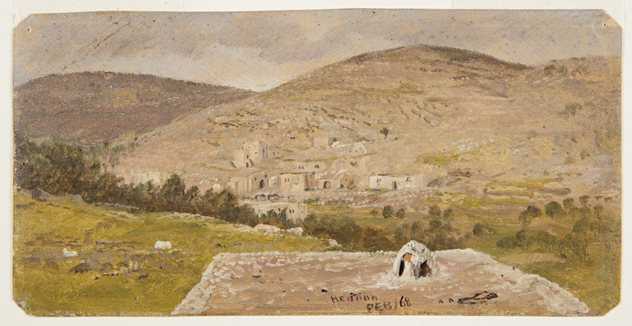 Kresba, Hebron, celkový pohled, únor 1868 od Frederic Edwin Church